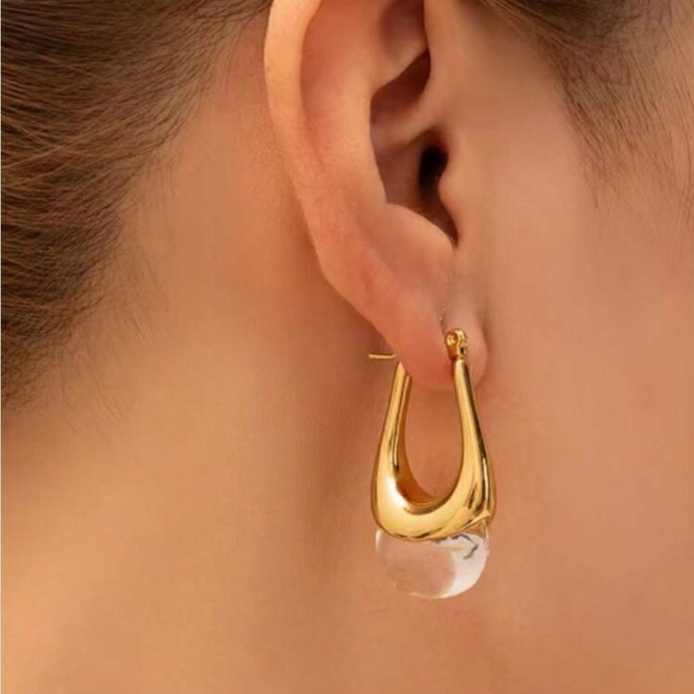Crystal hoop earrings N1044